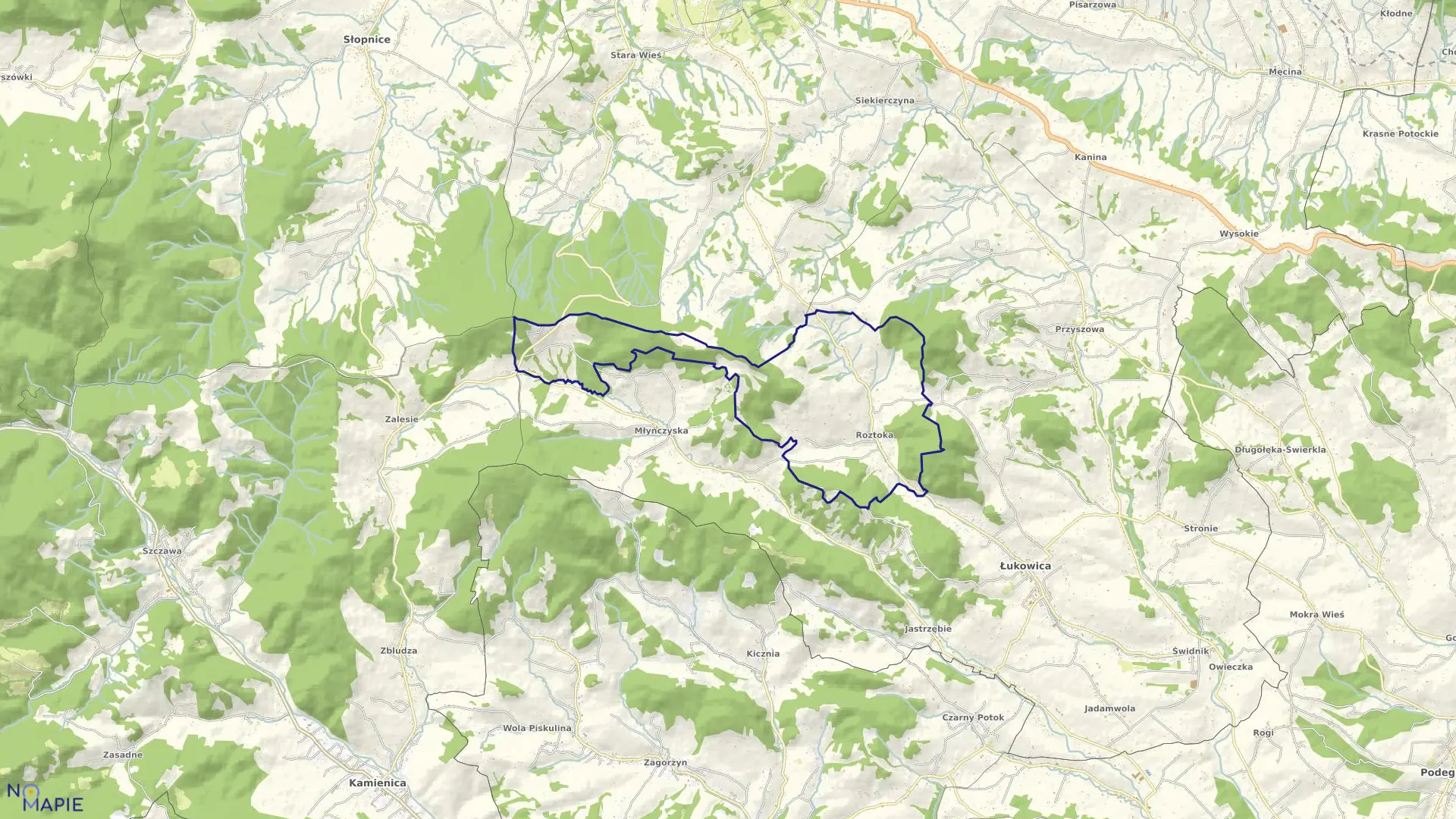 Mapa obrębu Roztoka w mieście Łukowica